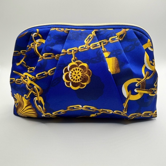Estee Lauder Handbags - Estee Lauder Blue and Gold Chain Cosmetic Bag